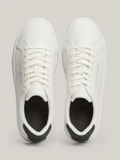 White Trainers|Sneakersy*Tommy Hilfiger Skórzane Tenisówki Typu Court ECRU