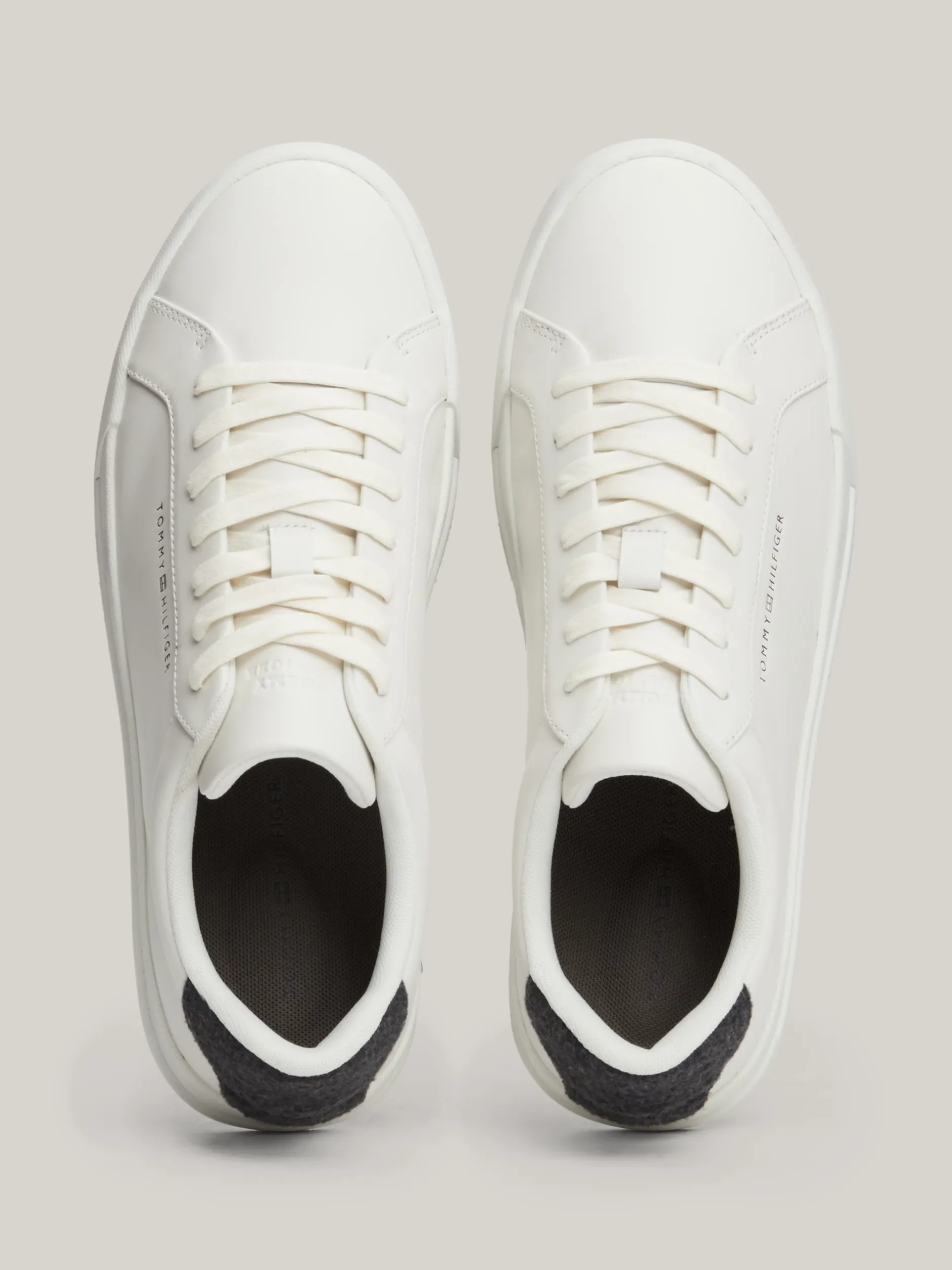 White Trainers|Sneakersy*Tommy Hilfiger Skórzane Tenisówki Typu Court ECRU