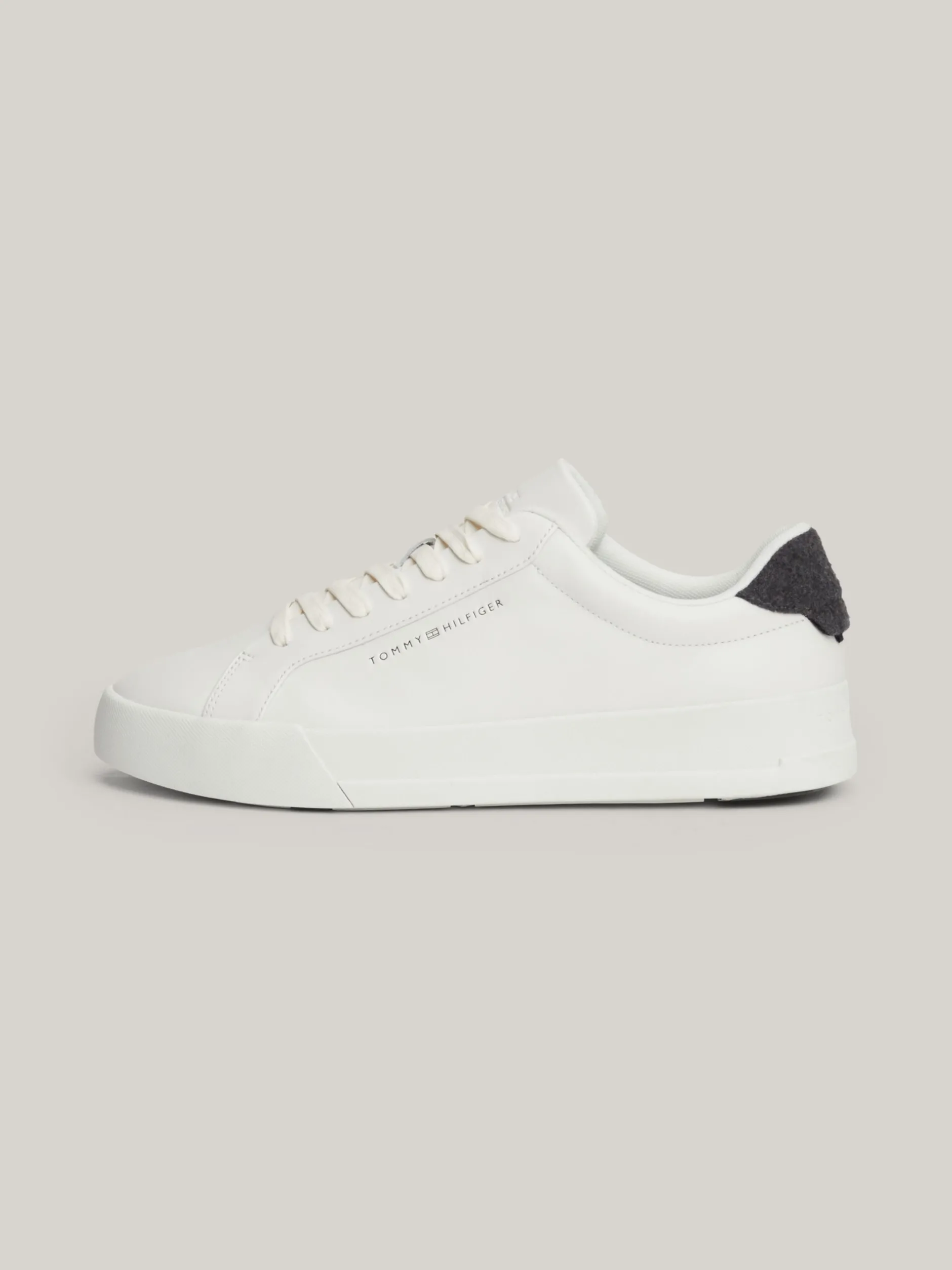 White Trainers|Sneakersy*Tommy Hilfiger Skórzane Tenisówki Typu Court ECRU