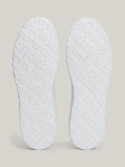 Sneakersy|White Trainers*Tommy Hilfiger Skórzane Tenisówki Typu Court TH Monogram WHITE