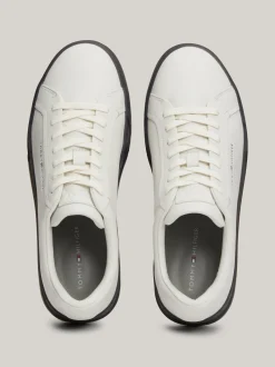 White Trainers|Sneakersy*Tommy Hilfiger Skórzane Tenisówki Typu Court ECRU