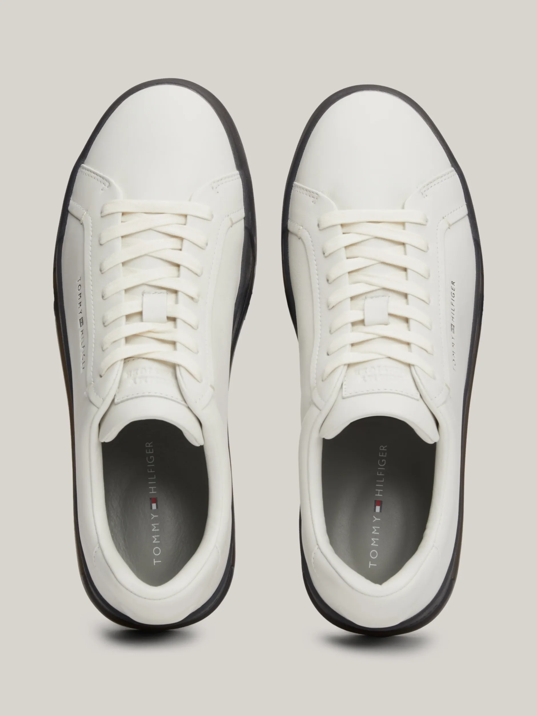 White Trainers|Sneakersy*Tommy Hilfiger Skórzane Tenisówki Typu Court ECRU