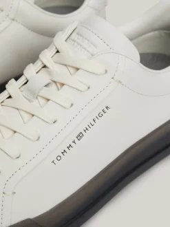 White Trainers|Sneakersy*Tommy Hilfiger Skórzane Tenisówki Typu Court ECRU