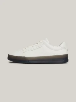 White Trainers|Sneakersy*Tommy Hilfiger Skórzane Tenisówki Typu Court ECRU