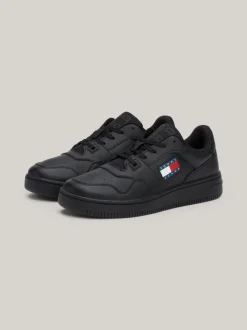 Sneakersy*Tommy Hilfiger Skórzane Tenisówki Z Delikatnym Protektorem TRIPLE BLACK
