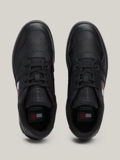 Sneakersy*Tommy Hilfiger Skórzane Tenisówki Z Delikatnym Protektorem TRIPLE BLACK