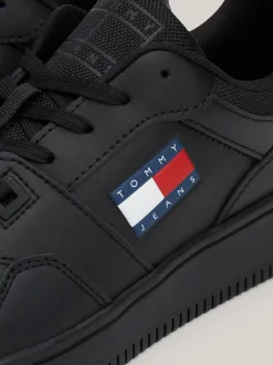 Sneakersy*Tommy Hilfiger Skórzane Tenisówki Z Delikatnym Protektorem TRIPLE BLACK