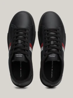 Sneakersy*Tommy Hilfiger Skórzane Tenisówki Z Kontrastowym Zapiętkiem BLACK