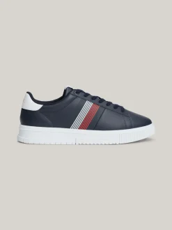 Sneakersy*Tommy Hilfiger Skórzane Tenisówki Z Kontrastowym Zapiętkiem DESERT SKY