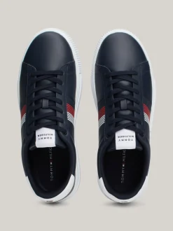 Sneakersy*Tommy Hilfiger Skórzane Tenisówki Z Kontrastowym Zapiętkiem DESERT SKY