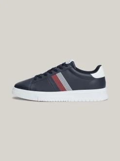 Sneakersy*Tommy Hilfiger Skórzane Tenisówki Z Kontrastowym Zapiętkiem DESERT SKY