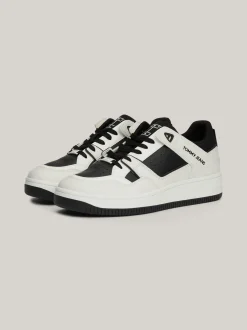 Sneakersy*Tommy Hilfiger Skórzane Tenisówki Z Podeszwą Typu Cupsole BLACK