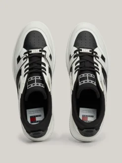 Sneakersy*Tommy Hilfiger Skórzane Tenisówki Z Podeszwą Typu Cupsole BLACK