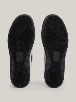 Sneakersy*Tommy Hilfiger Skórzane Tenisówki Z Podeszwą Typu Cupsole BLACK