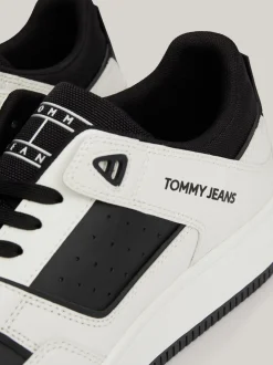 Sneakersy*Tommy Hilfiger Skórzane Tenisówki Z Podeszwą Typu Cupsole BLACK