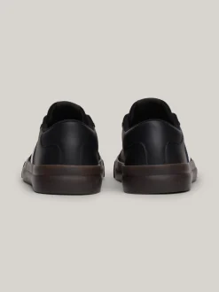Sneakersy*Tommy Hilfiger Skórzane Tenisówki Z Sygnowaną Taśmą BLACK