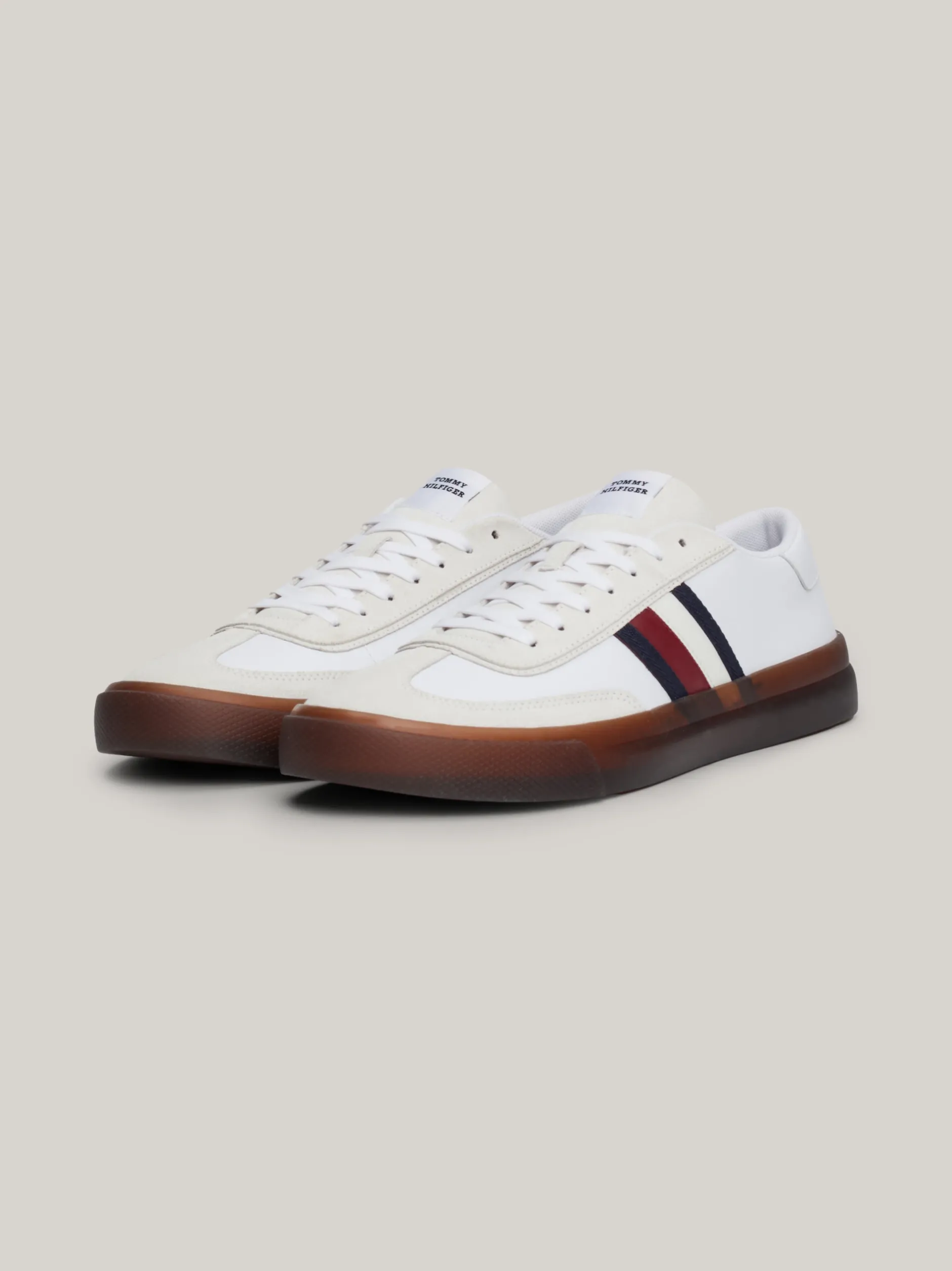 White Trainers|Sneakersy*Tommy Hilfiger Skórzane Tenisówki Z Sygnowaną Taśmą WHITE