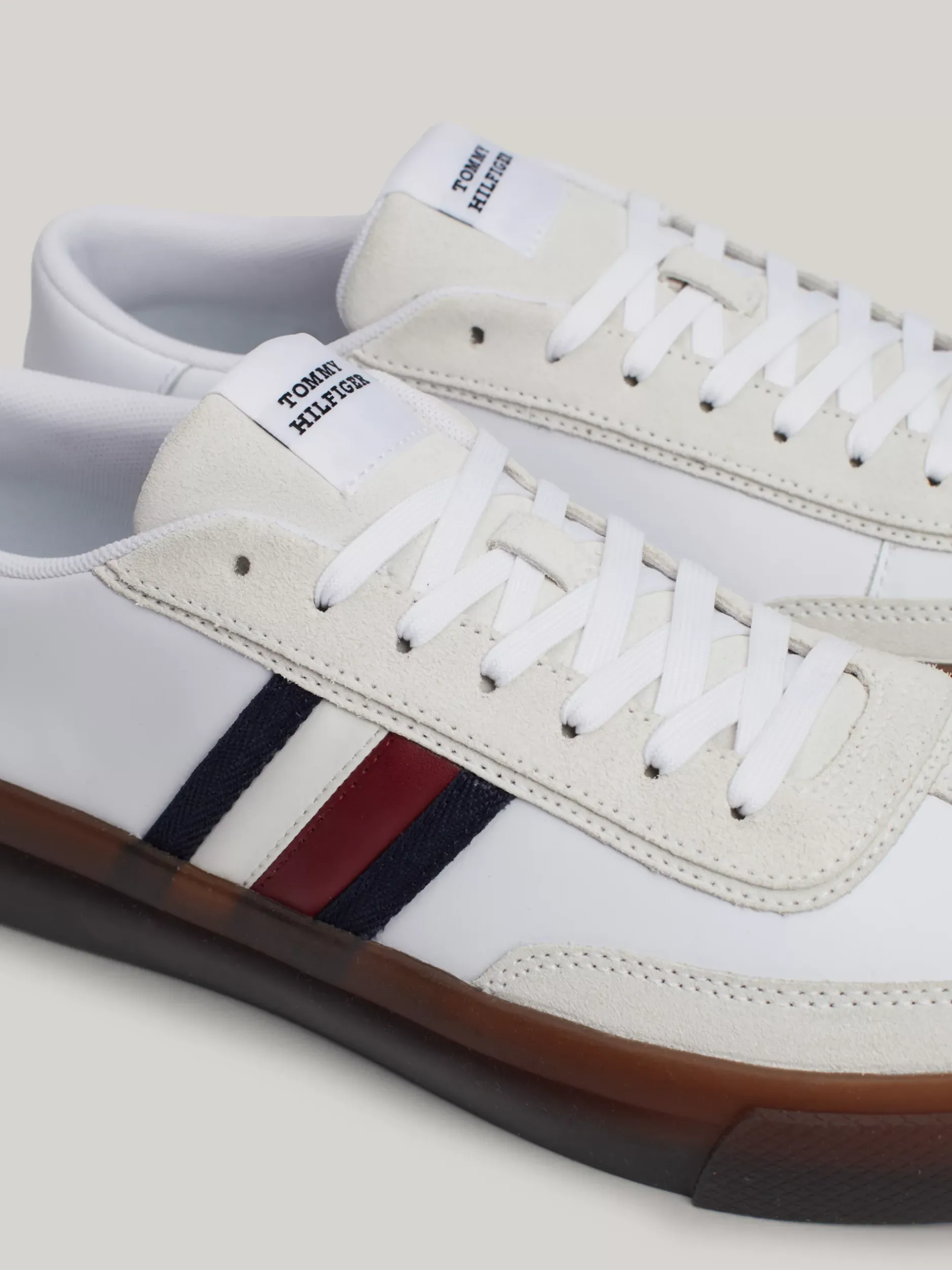 White Trainers|Sneakersy*Tommy Hilfiger Skórzane Tenisówki Z Sygnowaną Taśmą WHITE