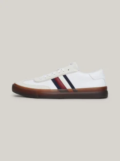 White Trainers|Sneakersy*Tommy Hilfiger Skórzane Tenisówki Z Sygnowaną Taśmą WHITE