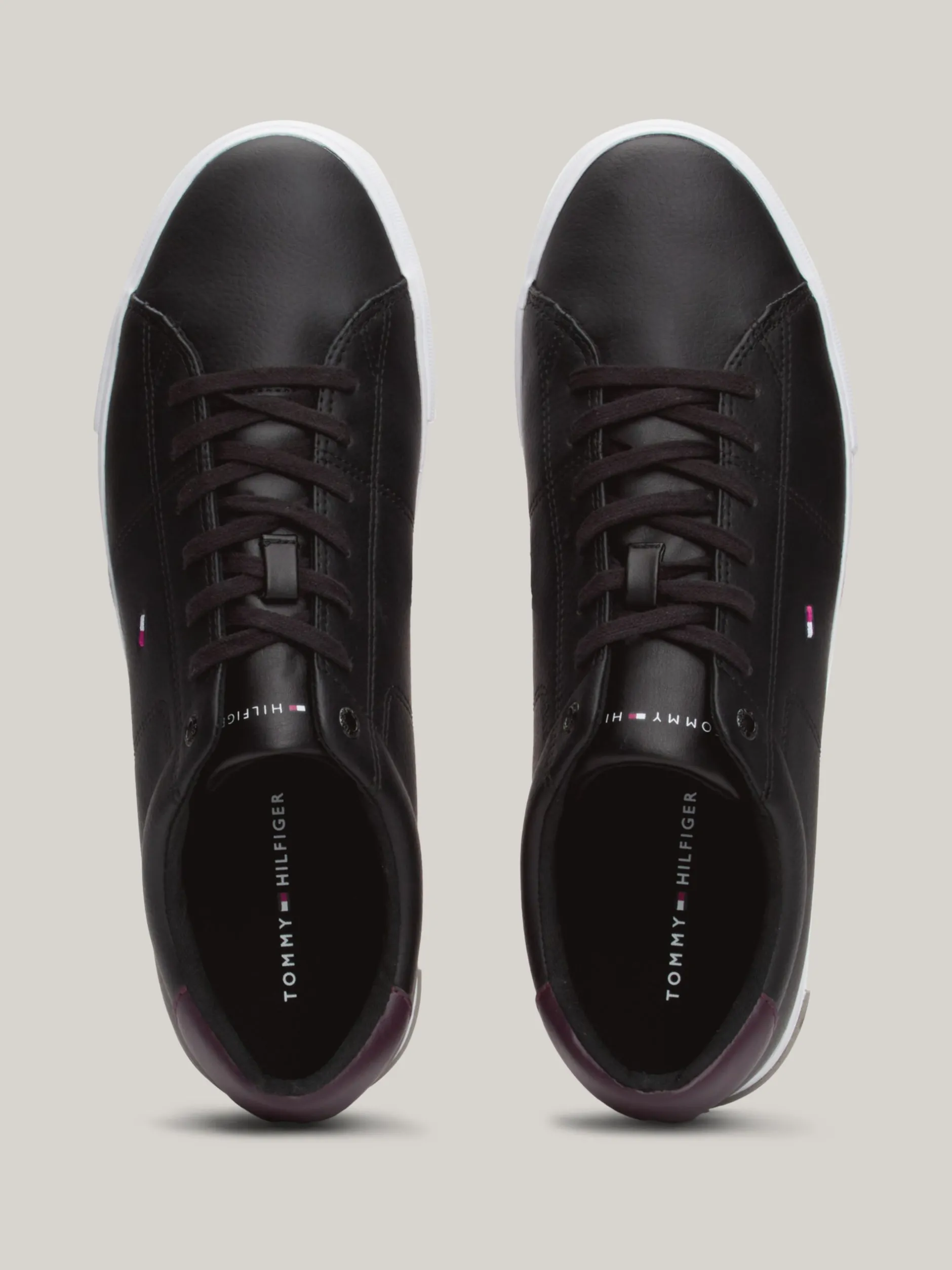 Sneakersy*Tommy Hilfiger Skórzane Tenisówki Z Wulkanizowaną Podeszwą BLACK