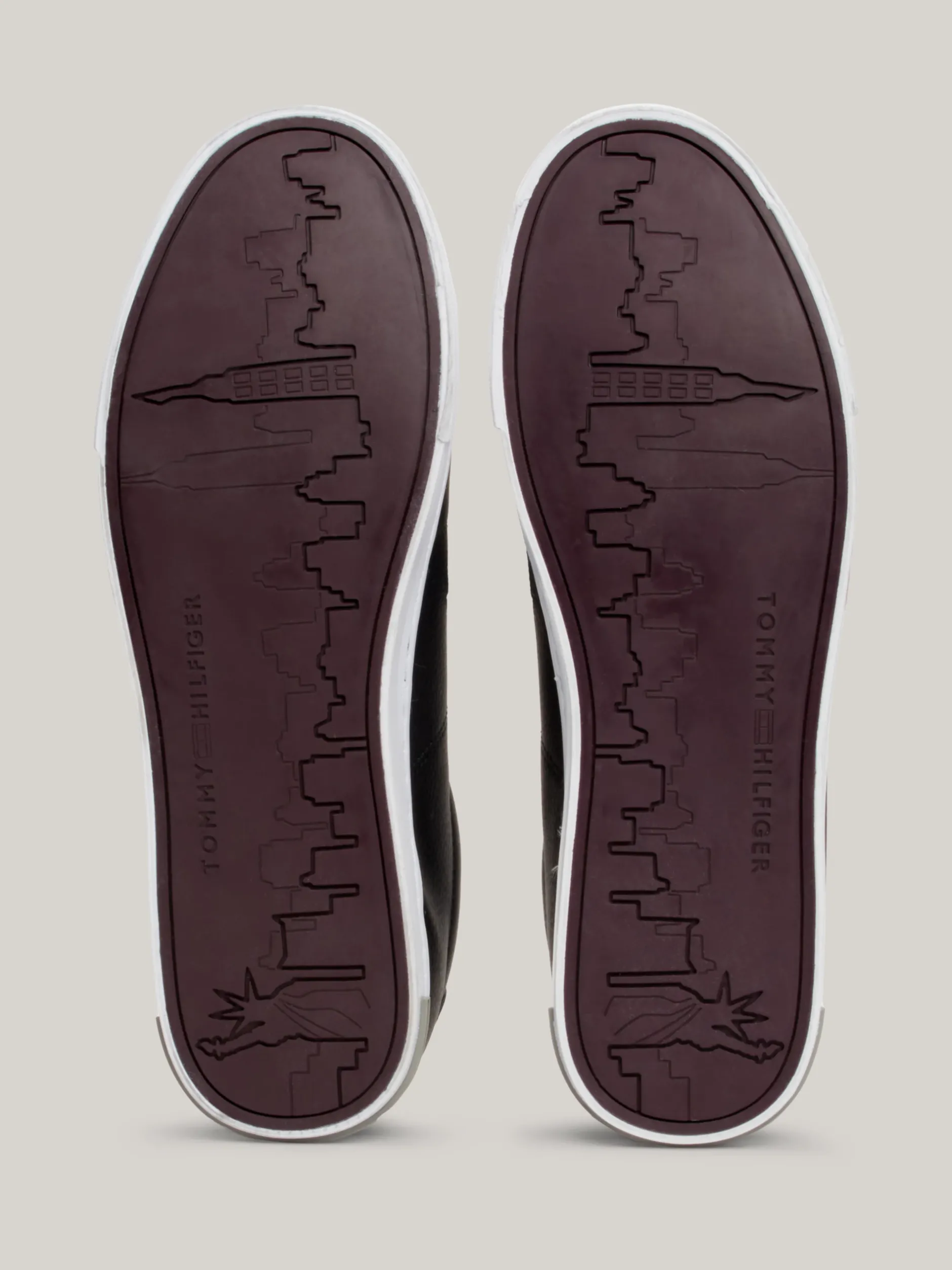 Sneakersy*Tommy Hilfiger Skórzane Tenisówki Z Wulkanizowaną Podeszwą BLACK