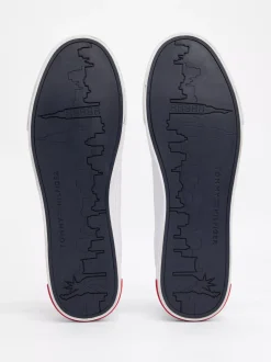 White Trainers|Sneakersy*Tommy Hilfiger Skórzane Tenisówki Z Wulkanizowaną Podeszwą WHITE