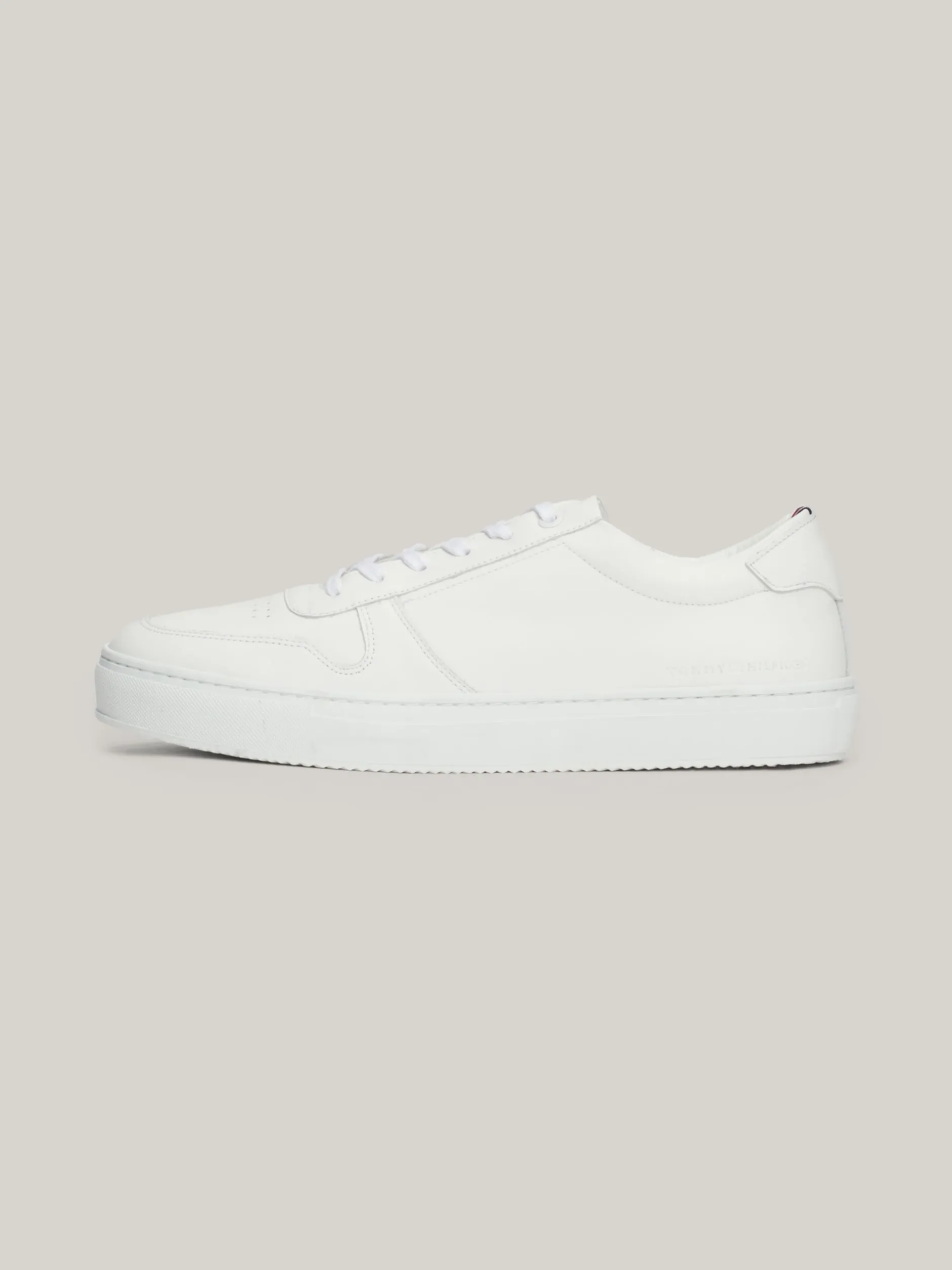 White Trainers|Sneakersy*Tommy Hilfiger Skórzane Tenisówki Z Wytłoczonym Logo WHITE