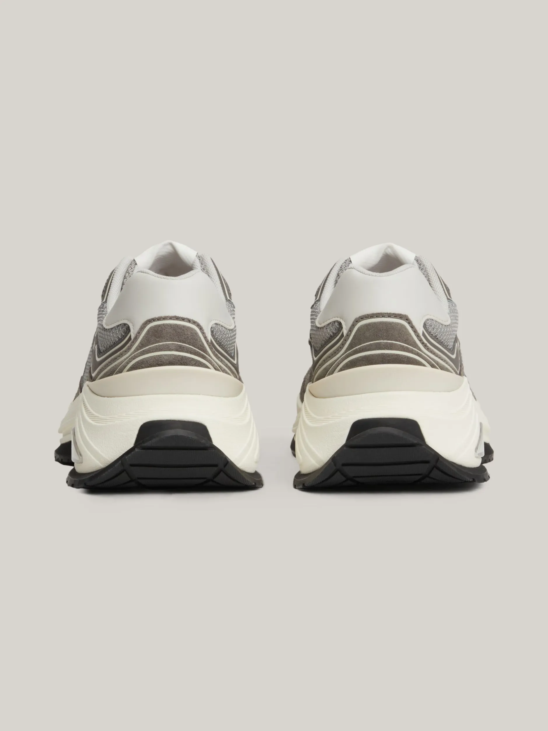 Sneakersy*Tommy Hilfiger Skórzane Tenisówki Ze Wstawkami Z Siateczki ZINC GREY