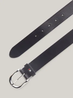 Paski*Tommy Hilfiger Skórzany Pasek Danny MASTERS BLACK