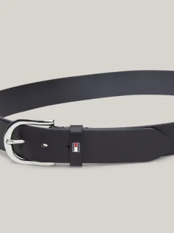 Paski*Tommy Hilfiger Skórzany Pasek Danny MASTERS BLACK