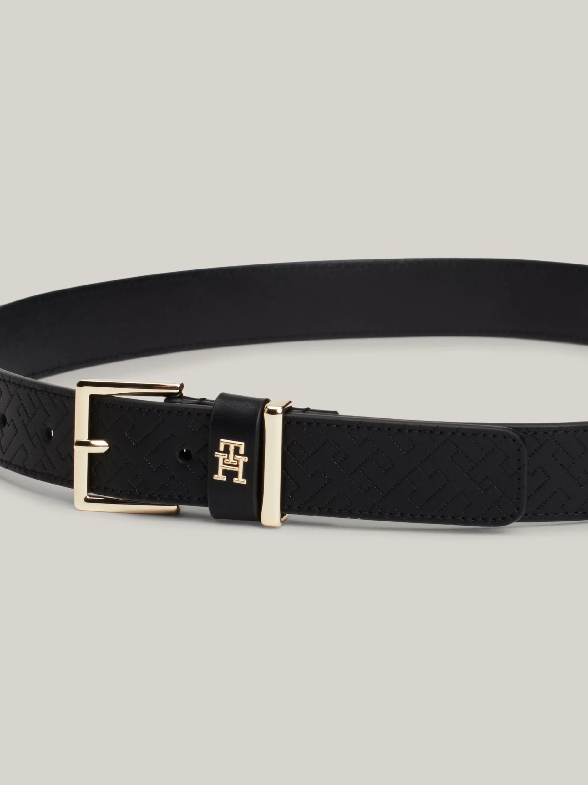 Paski*Tommy Hilfiger Skórzany Pasek Heritage BLACK