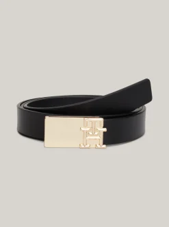 Paski*Tommy Hilfiger Skórzany Pasek Heritage BLACK