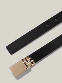 Paski*Tommy Hilfiger Skórzany Pasek Heritage BLACK