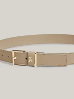 Paski*Tommy Hilfiger Skórzany Pasek Heritage BEIGE