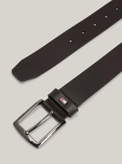 Paski*Tommy Hilfiger Skórzany Pasek Z Emaliowaną Flagą TESTI DI MORO