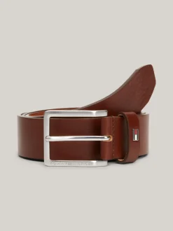 Paski*Tommy Hilfiger Skórzany Pasek Z Flagą Oliver WINTER COGNAC