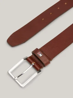 Paski*Tommy Hilfiger Skórzany Pasek Z Flagą Oliver WINTER COGNAC