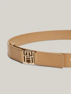 Paski*Tommy Hilfiger Skórzany Pasek Z Monogramem TH CLASSIC KHAKI