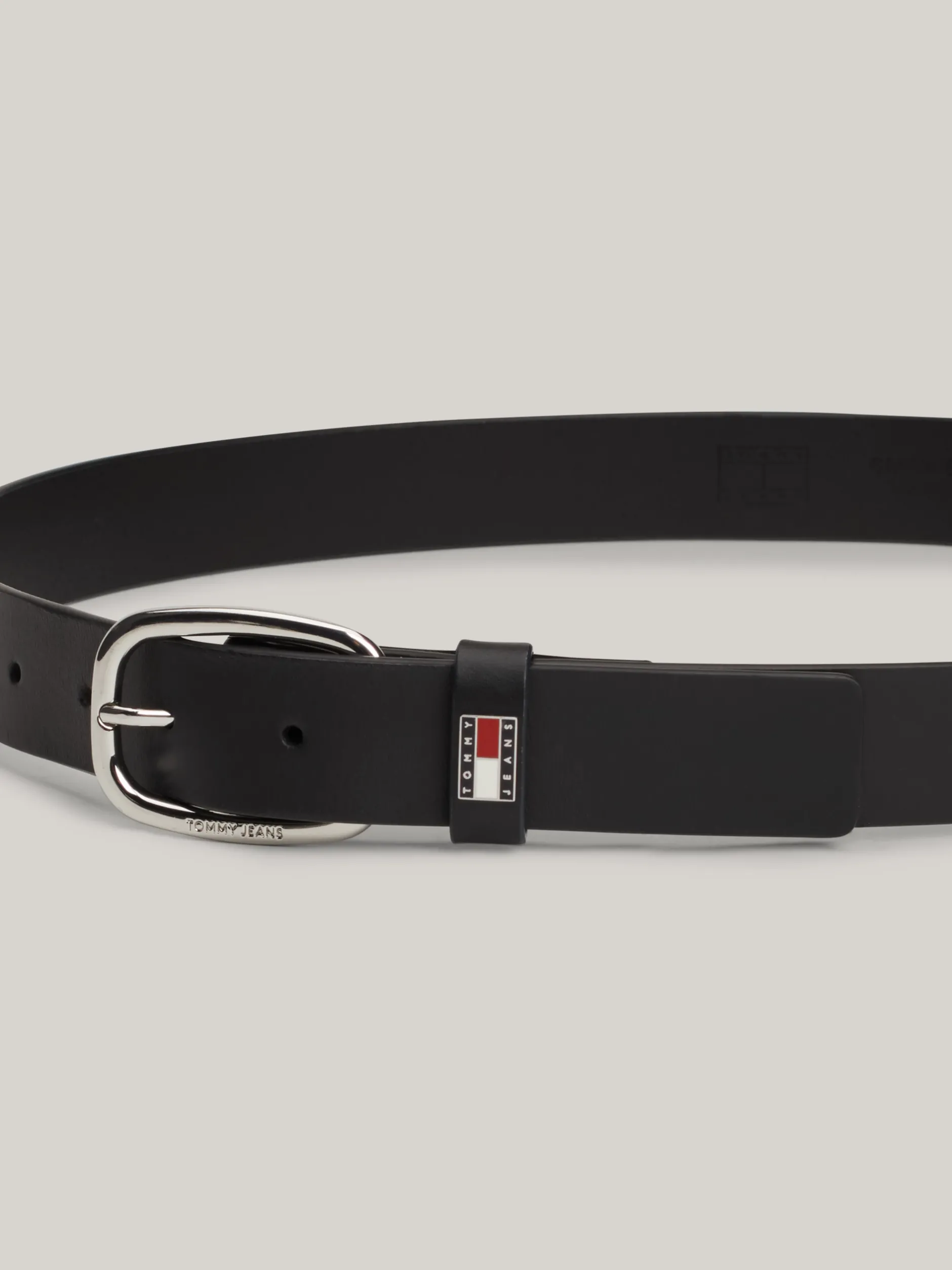 Paski*Tommy Hilfiger Skórzany Pasek Z Owalną Sprzączką BLACK