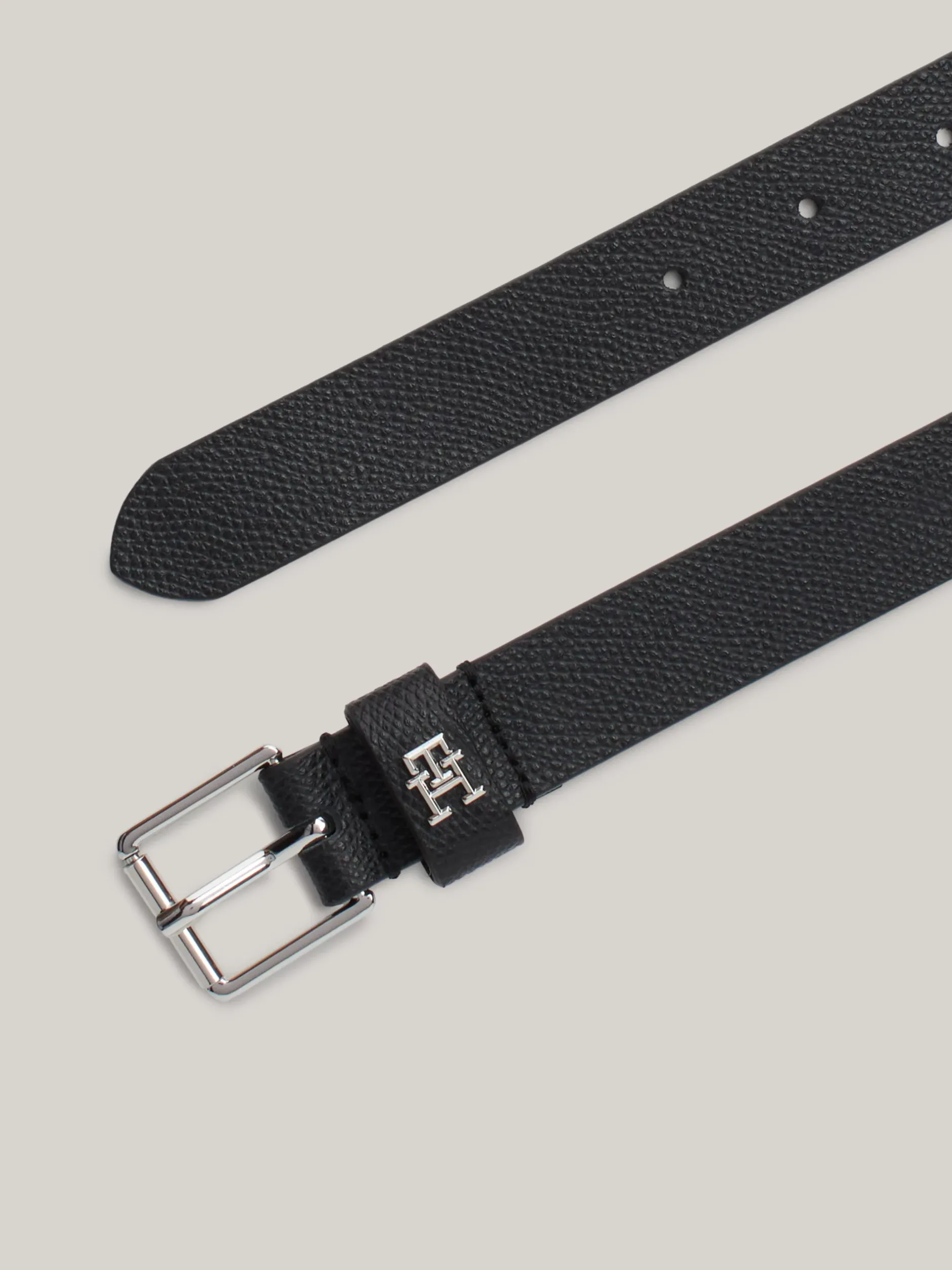 Paski*Tommy Hilfiger Skórzany Pasek Z Rolkową Sprzączką Heritage BLACK
