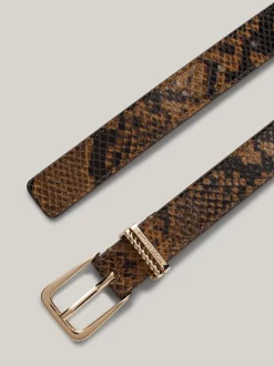 Paski*Tommy Hilfiger Skórzany Pasek Z Wężowym Wzorem PYTHON EMBOSS