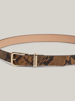 Paski*Tommy Hilfiger Skórzany Pasek Z Wężowym Wzorem PYTHON EMBOSS