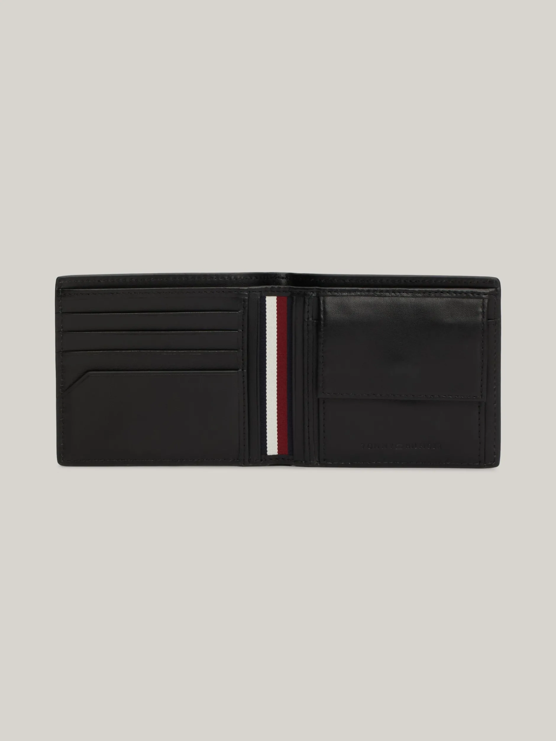 Portfele & Breloczki Do Kluczy*Tommy Hilfiger Skórzany Portfel Casual Na Karty I Bilon BLACK