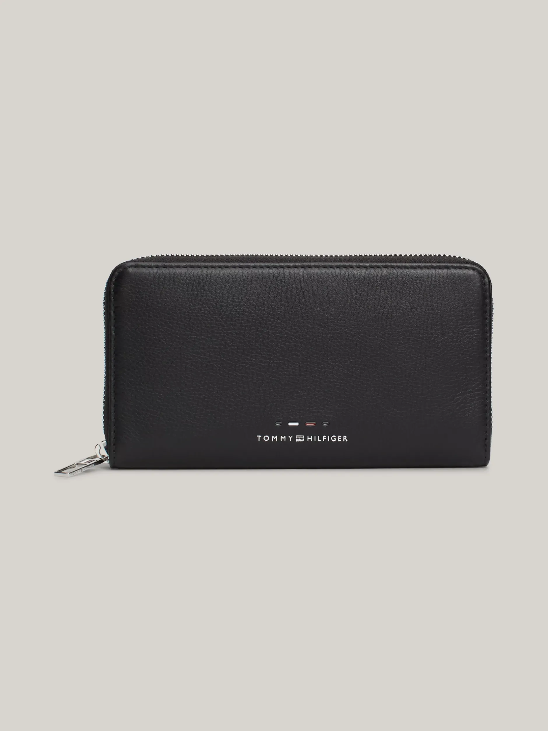 Portfele & Breloczki Do Kluczy*Tommy Hilfiger Skórzany Portfel Premium Z Zapięciem Na Zamek BLACK