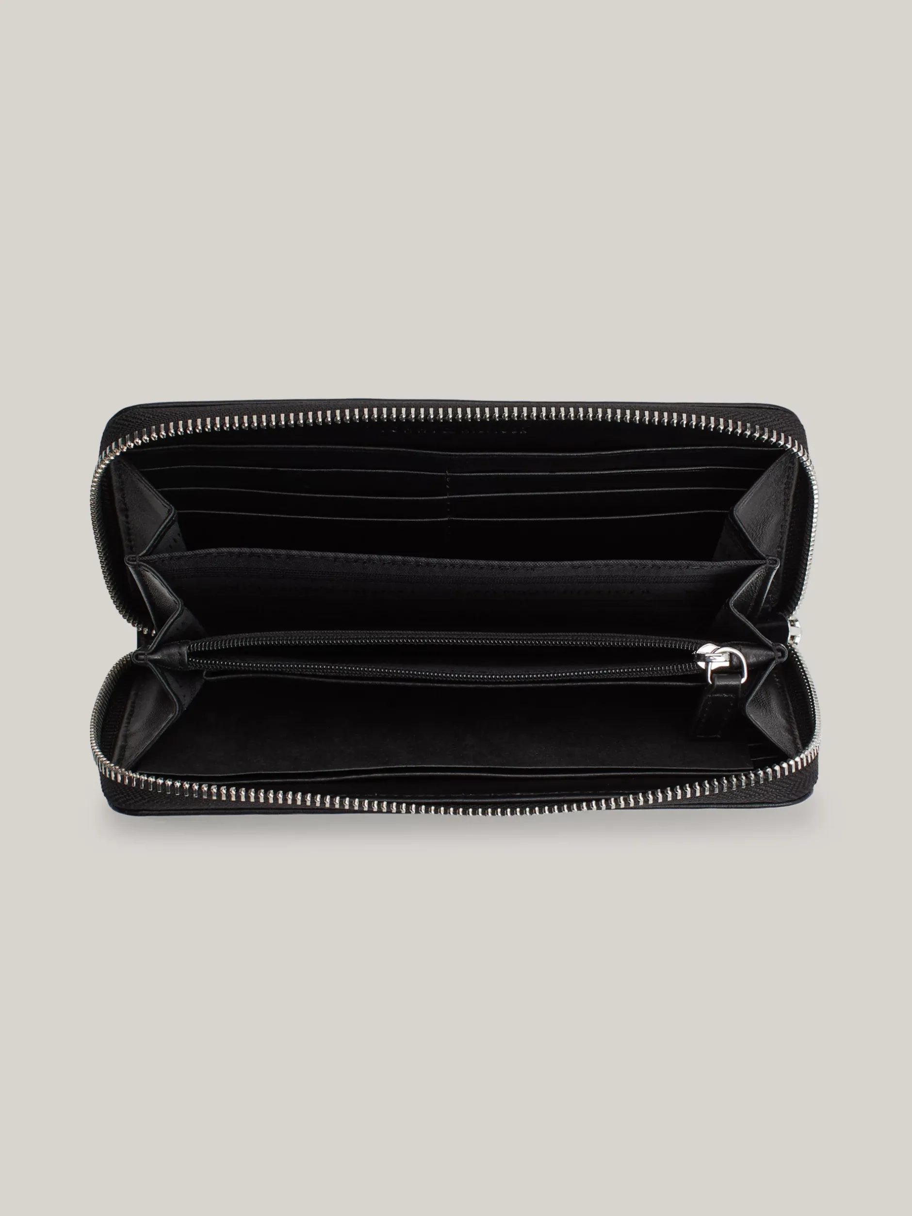 Portfele & Breloczki Do Kluczy*Tommy Hilfiger Skórzany Portfel Premium Z Zapięciem Na Zamek BLACK