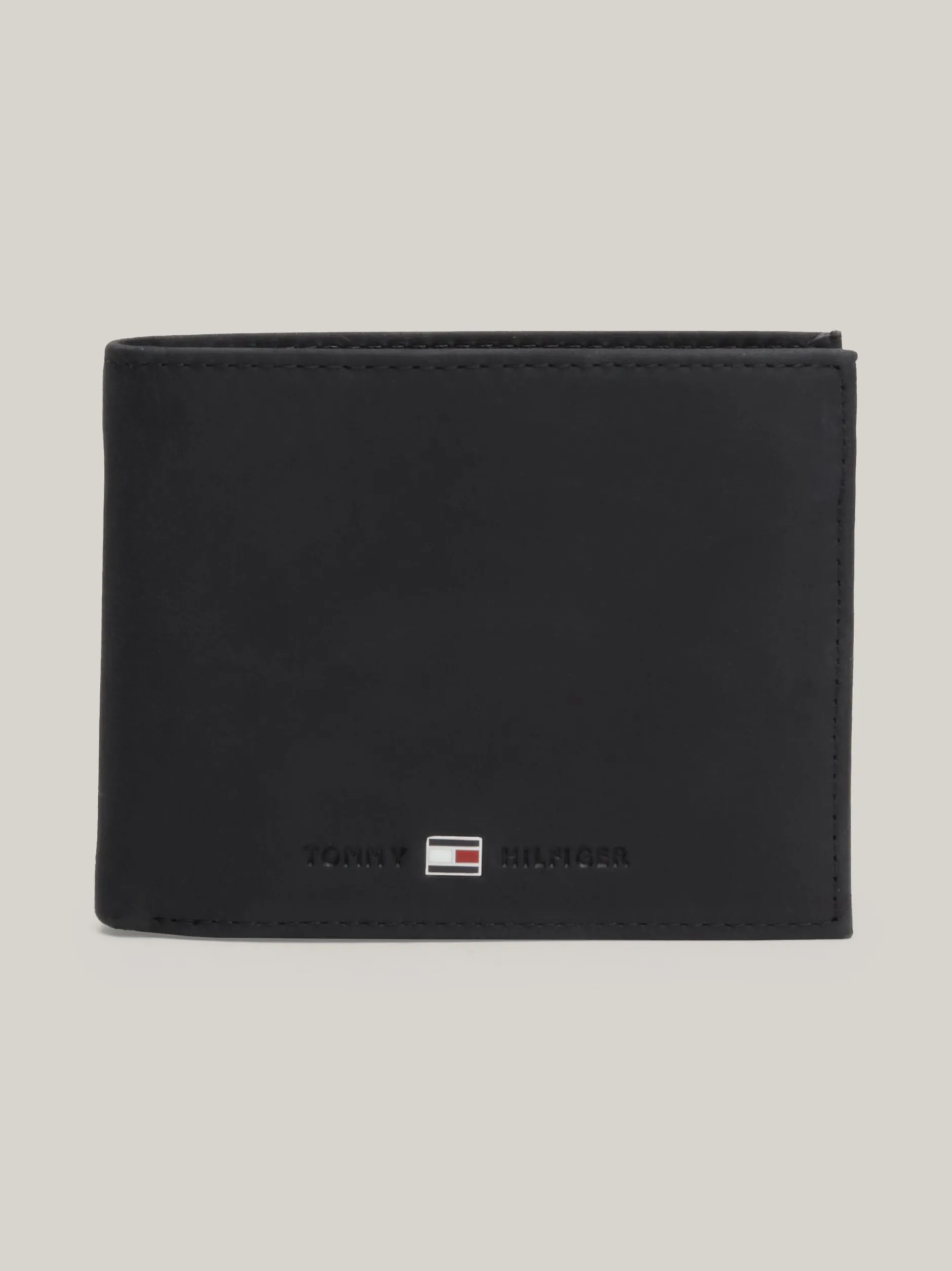 Portfele & Breloczki Do Kluczy*Tommy Hilfiger Skórzany Portfel Z Klapką BLACK