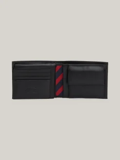 Portfele & Breloczki Do Kluczy*Tommy Hilfiger Skórzany Portfel Z Klapką BLACK