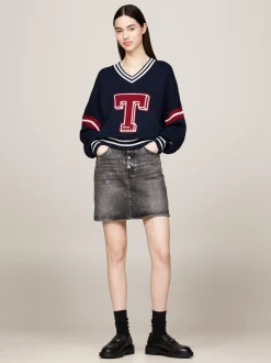 Spódnice*Tommy Hilfiger Spódnica Mini O Kroju Mom Fit DENIM BLACK