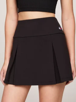 Spódnice*Tommy Hilfiger Spódnica Mini Z Dżerseju Z Plisami BLACK