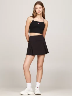 Spódnice*Tommy Hilfiger Spódnica Mini Z Dżerseju Z Plisami BLACK